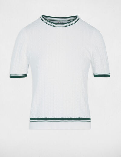 Lightweight short-sleeve sweater green women