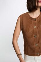 Sleeveless sweater camel women
