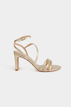 Sandales à talons jaune or femme