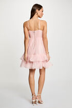 Short tulle dress pastel pink women