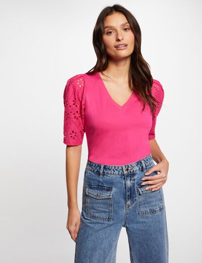 Short-sleeved t-shirt medium pink ladies'