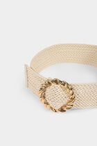 Ceinture tressée ivoire femme