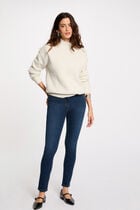 Long-sleeved jumper with buttons ivory women
