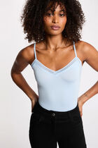 Vest top thin straps with lace strips sky blue women