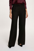 Wide leg trousers with darts black women