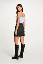 Striped mini skirt anthracite grey women