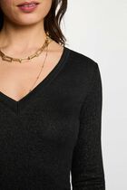 Fitted v-neck t-shirt black women