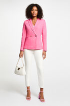 Waisted buttoned blazer pink women