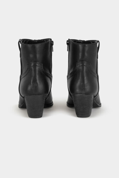 Metallised boots with heels black ladies'