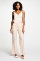 Striped wide leg trousers light pink women