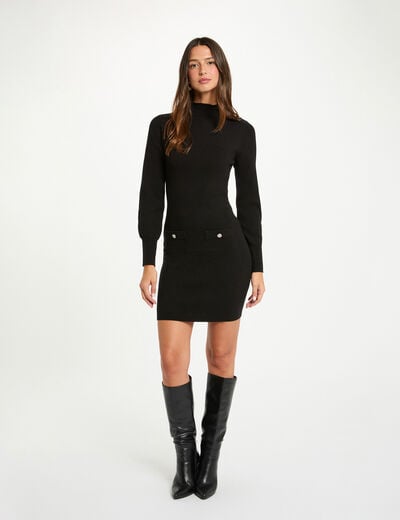 Short dress with high neck black women