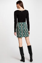 Printed mini skirt multicolored women