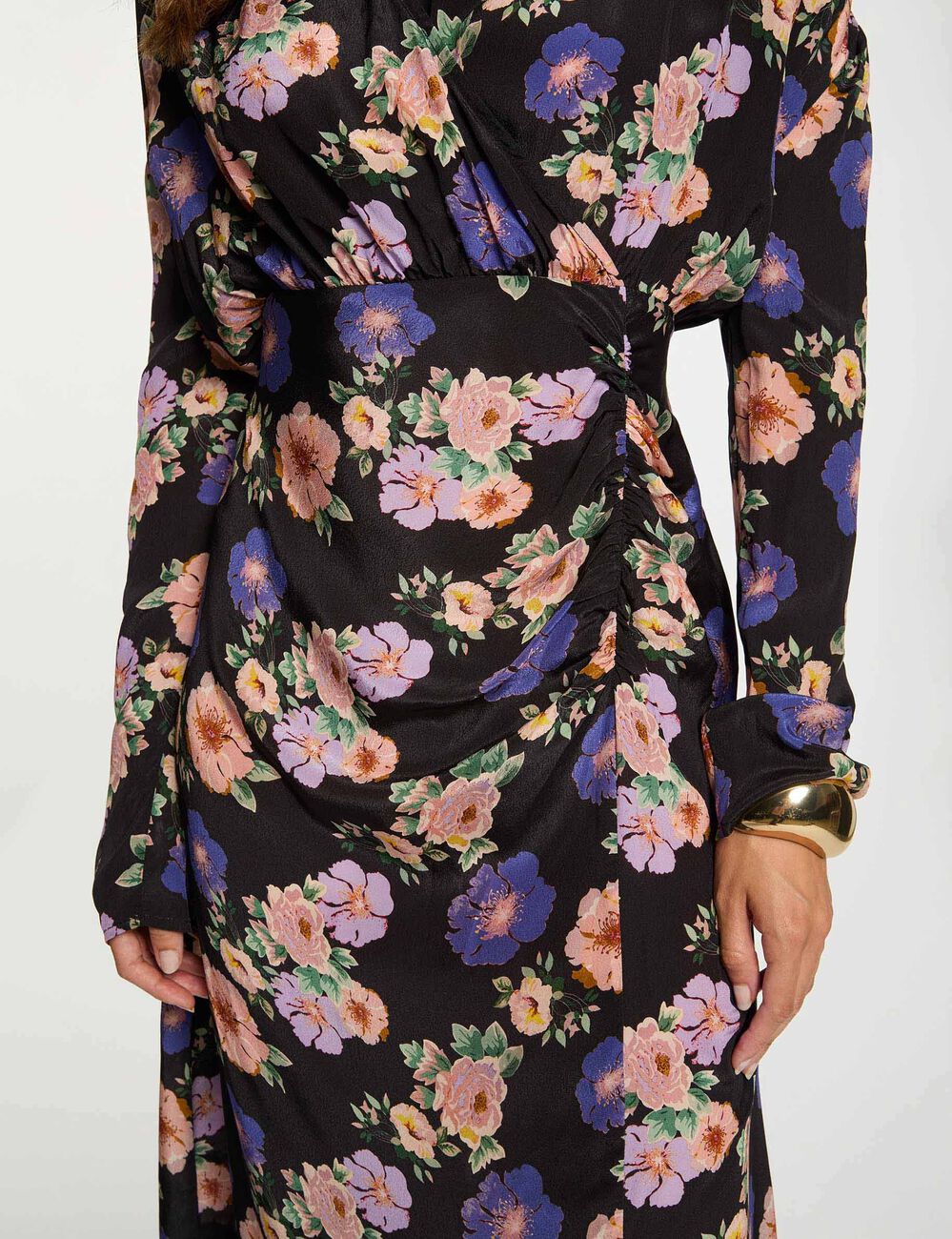 Satin long dress multicolor women