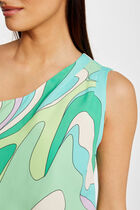 Asymmetrical blouse abstract print multicolored women