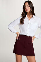 High-waisted short skirt plum women