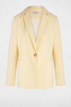 Blazer with patch pockets pastel yellow women