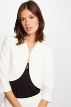 Straight jacket with 3/4-length sleeves ivory women