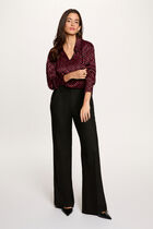 Wide leg trousers with darts black women