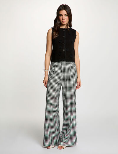 Fitted cardigan with round neck black women