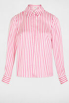 Striped long-sleeved shirt pink women