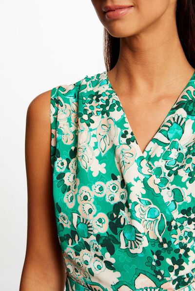 Wide leg jumpsuit vegetal print multico ladies'