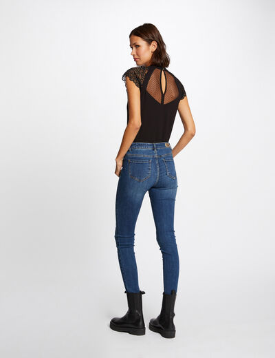 Short-sleeved t-shirt with lace black women