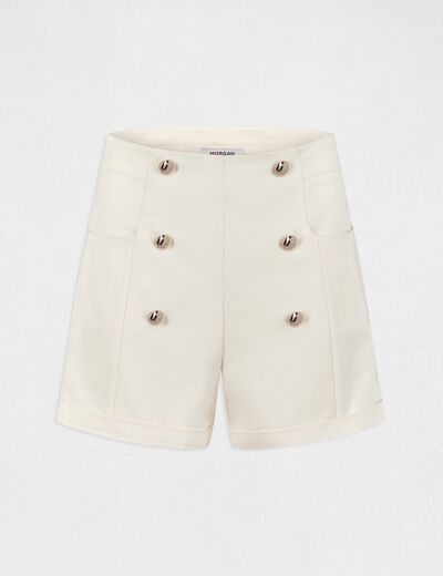 Straight city shorts with buttons medium ecru ladies'