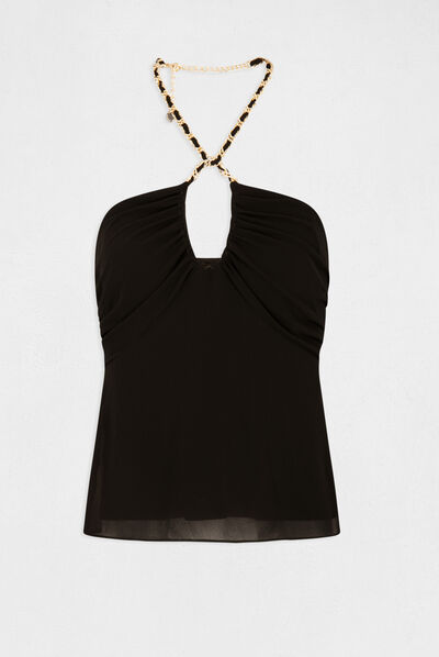 Bustier with chain detail black ladies'