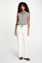 Sleeveless tie-front shirt black women