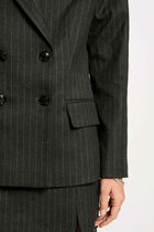 Blazer with stripes dark grey women