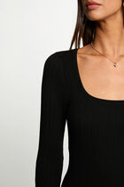 Knitted dress with 3/4 sleeves black women