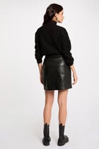 Jupe courte simili cuir noir femme