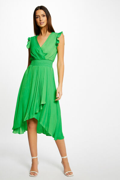 Sleeveless loose straight dress green ladies'