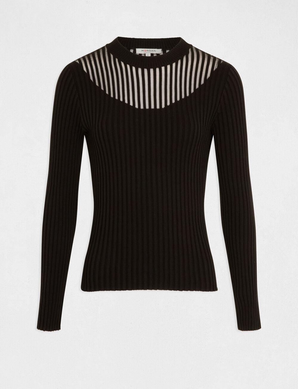 Long-sleeved jumper with high collar black women