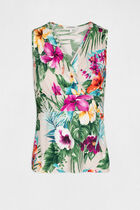 Printed vest top with wide straps multicolored women