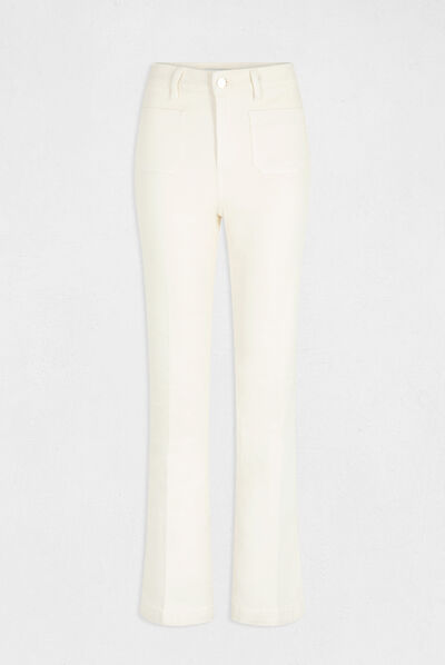 Straight trousers with darts ivory ladies'