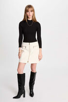 Pull col montant dos dentelle noir femme
