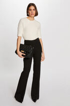 Pull manches courtes ivoire femme