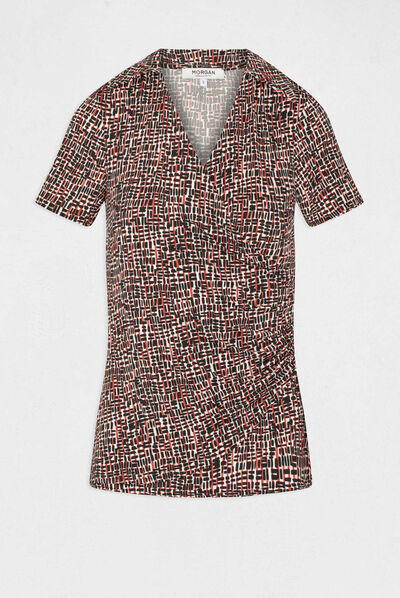 Short-sleeved t-shirt abstract print multico ladies'