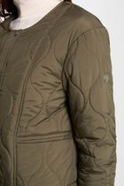 Short padded jacket khaki green women