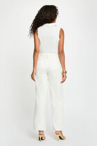 Sleeveless top with a lapel collar white women