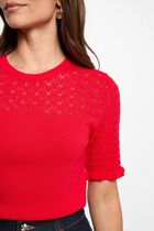 Short-sleeve sweater red women