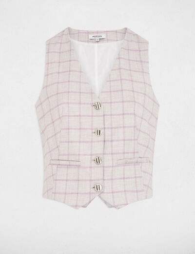 Printed sleeveless waistcoat multicolor women