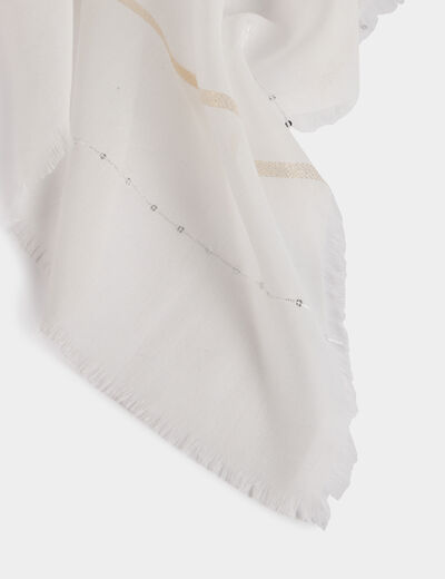 Scarf with sequins white women