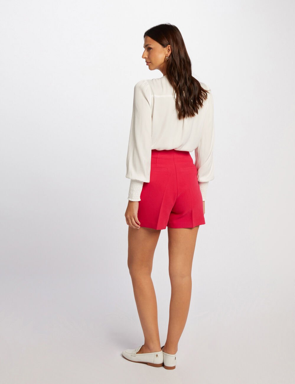 Straight city bermuda with darts raspberry women