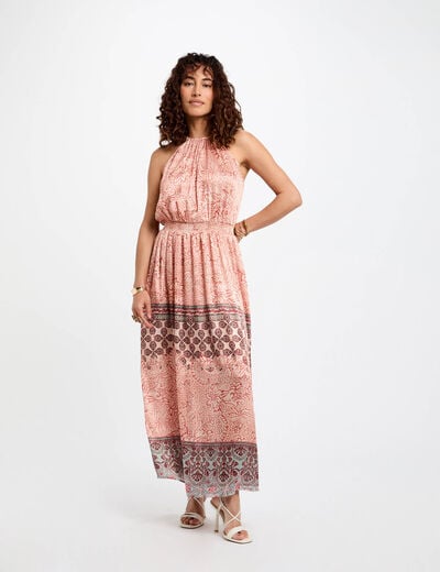 Printed maxi straight dress multicolor women