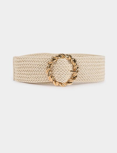Braided belt ivory women