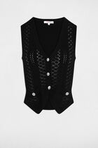 gilet sans manches col v noir femme Gilet sans manches col v noir femme