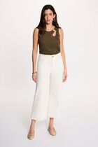 Sleeveless vest top khaki green women