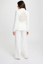 Fitted lace blazer white women